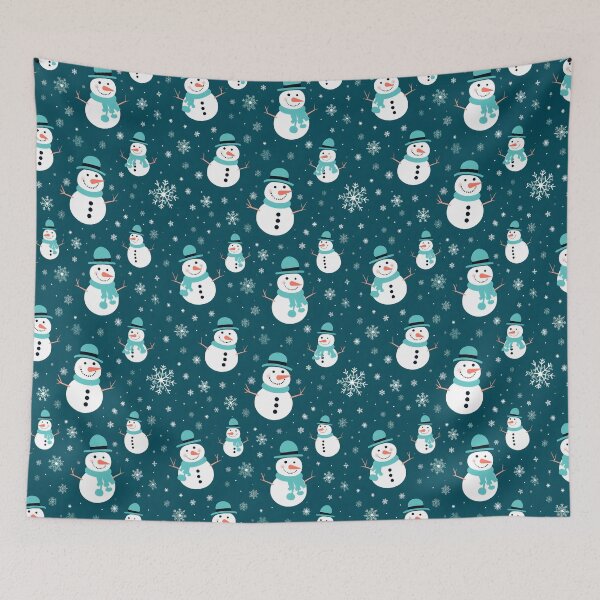 Item preview, Teal and White Cute Snowman, Composite Overlay Pattern #6 designed and sold by ARTficiallyAnon.