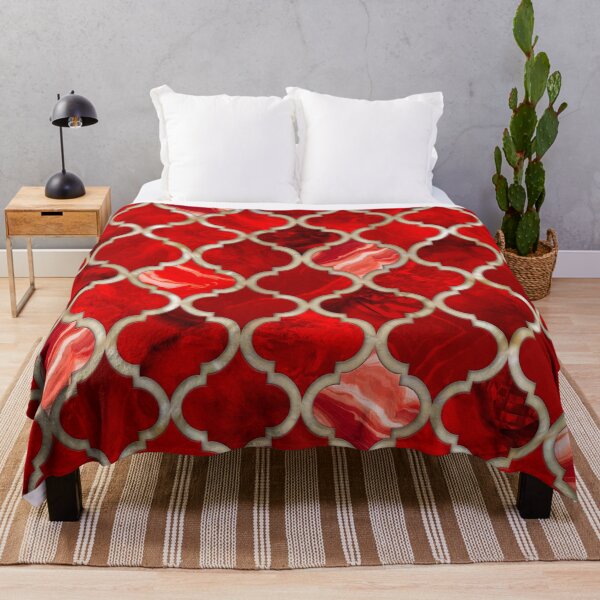 Item preview, Quatrefoil pattern Red Marble designed and sold by k9printart.