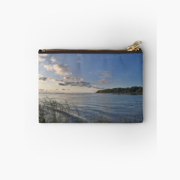 Item preview,  autumn landscape, panorama of the lake, yellow dry reeds in the foreground designed and sold by mrivserg.