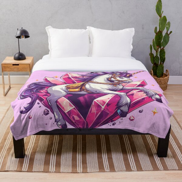 Item preview, A galloping unicorn with pink crystals designed and sold by illustratorg.