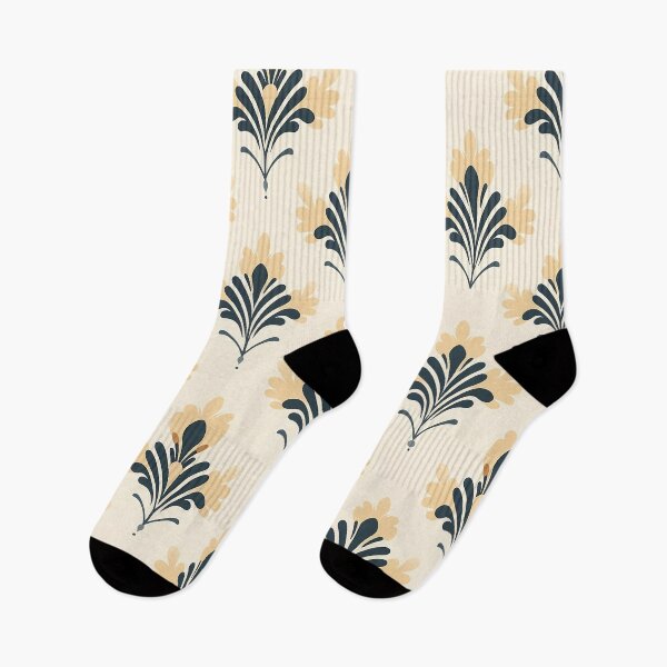 Item preview, Antique floral pattern, light yellow and dark blue designed and sold by exitbird.