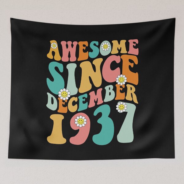 Item preview, Awesome Since December 1937 | Made In 1937 | Retro Groovy Birthday designed and sold by Christina-grich.
