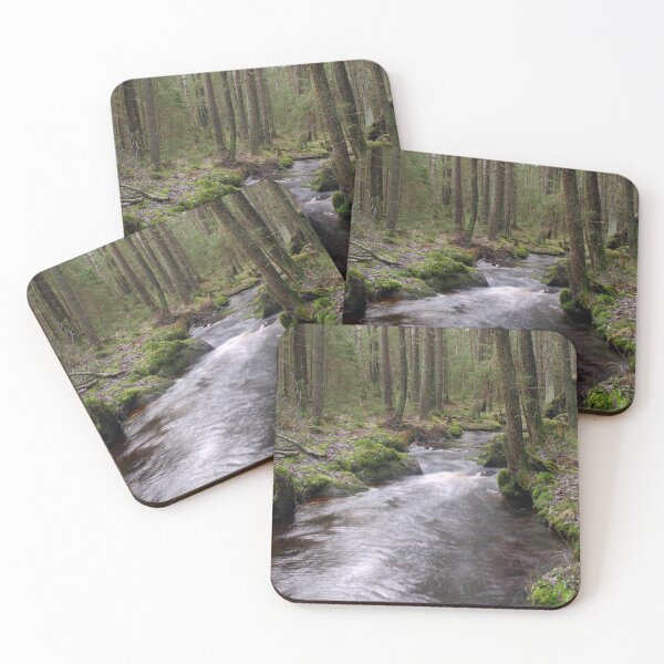 Item preview, winding river flows among large green boulders designed and sold by mrivserg.