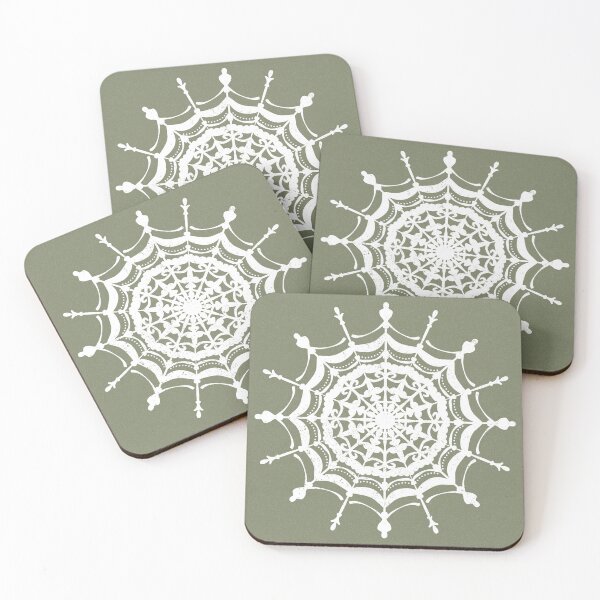 Item preview, Victorian Lace Spider Web Mandala - Sage + Snow designed and sold by Irene Estelle.