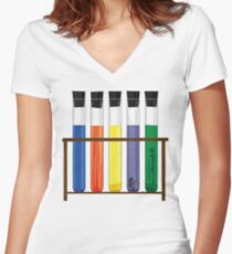 test tube Women's Fitted V-Neck T-Shirt