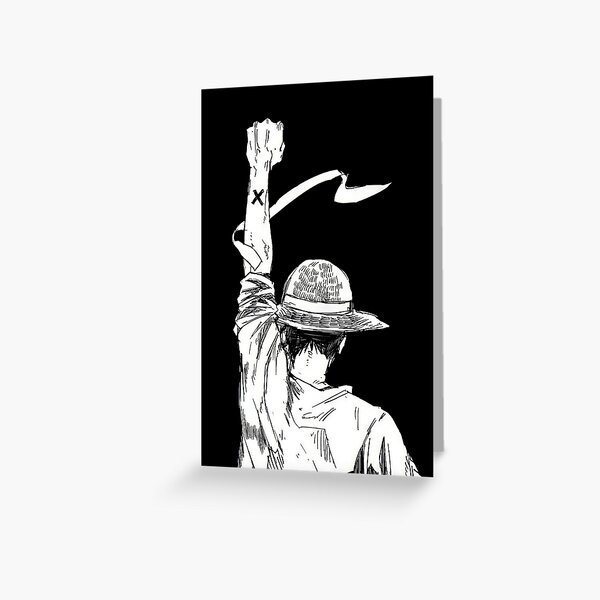 Item preview, A Captain, A Dream: Luffy in Black and White" designed and sold by B612Prints.