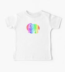 Rainbow Elephant Doodle Baby Tee