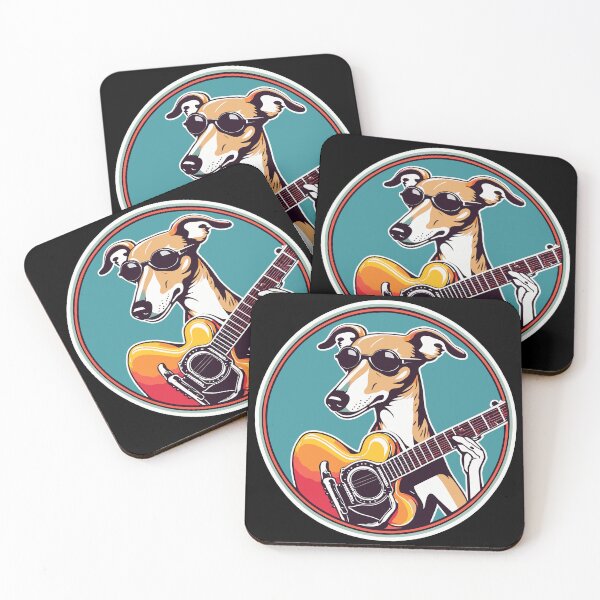 Item preview, Whippet in Sunglasses Playing Guitar designed and sold by Ameiva-Apparel.