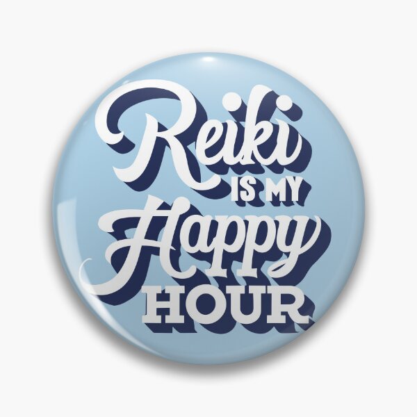 Item preview, Reiki Is My Happy Hour - white and blue design designed and sold by EvaAngel.