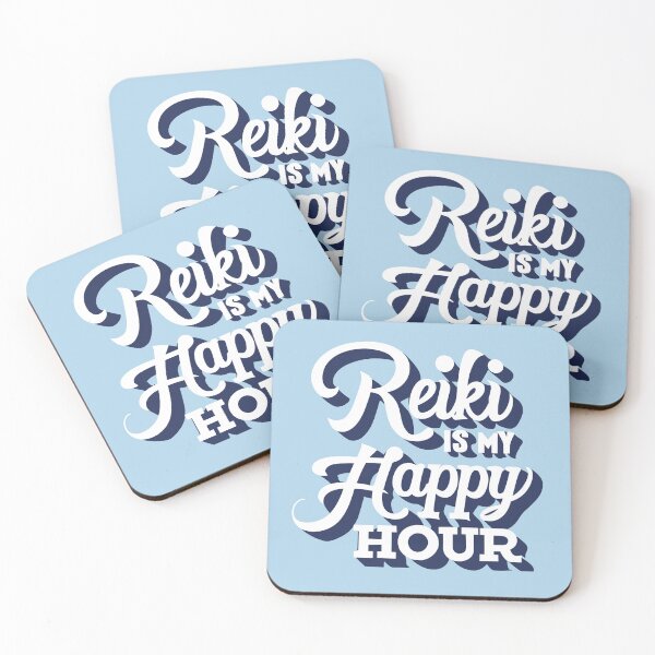 Item preview, Reiki Is My Happy Hour - white and blue design designed and sold by EvaAngel.