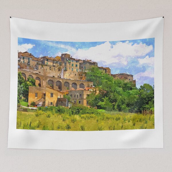 Item preview, View Of The Village Of Gallese On The Hill designed and sold by Giuseppe Cocco.