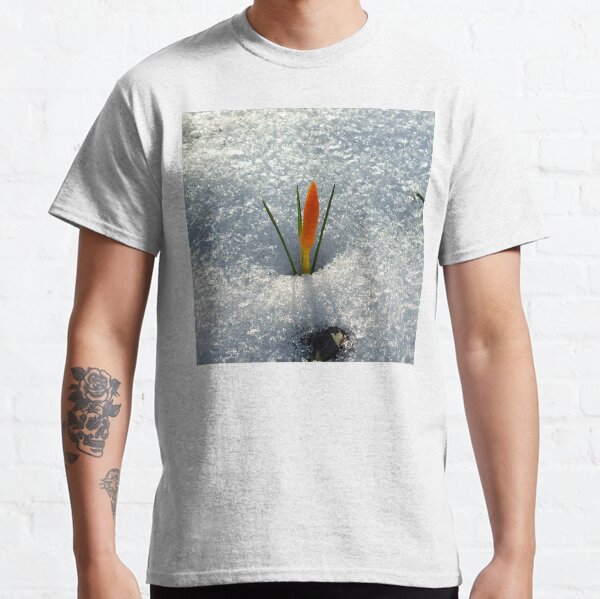 Beautiful winter flower in the snow Classic T-Shirt
