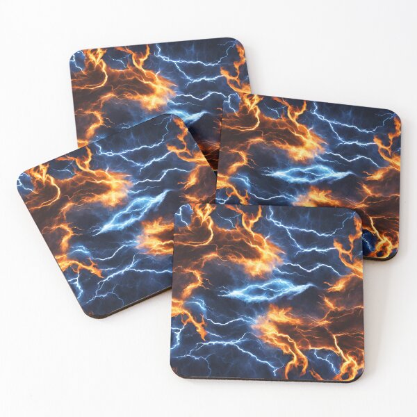 Item preview, Blue And Gold Lightning Splash designed and sold by Mark Cannon.