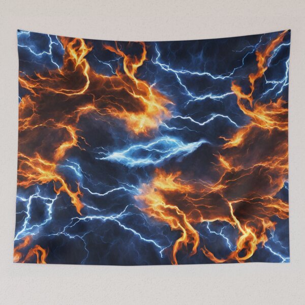 Item preview, Blue And Gold Lightning Splash designed and sold by Mark Cannon.