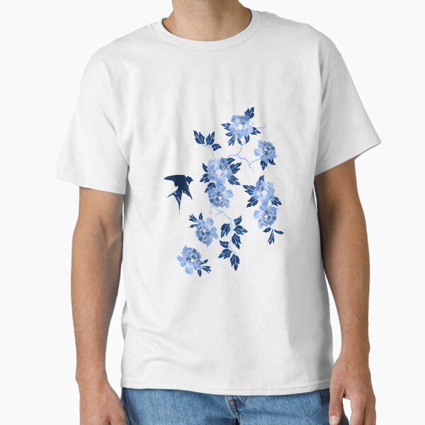 Item preview, Oriental peonies in sapphire blue designed and sold by adenaJ.
