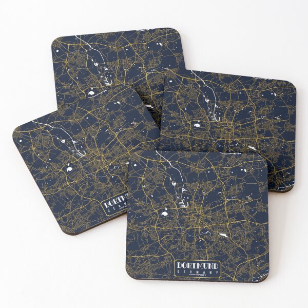 Item preview, Dortmund City Map of Germany - Gold Art Deco designed and sold by deMAP.