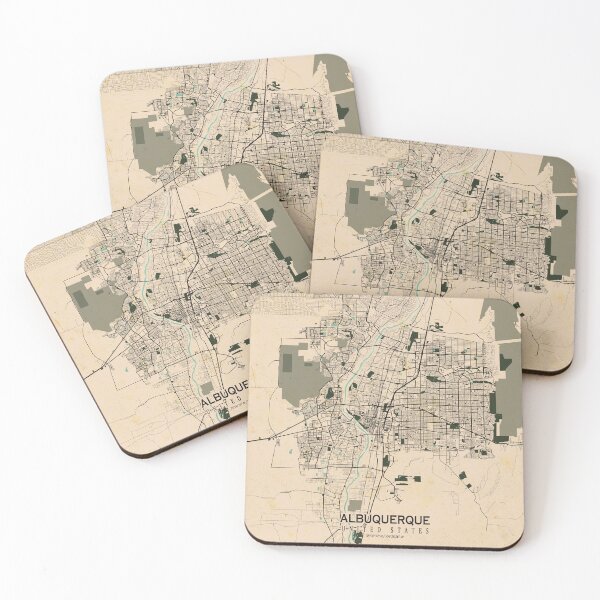 Artikelvorschau, Albuquerque Stadtplan von New Mexico, USA - Vintage entworfen und verkauft von deMAP.