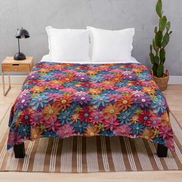 Item preview, Retro design that is reminiscent of floral pop art motifs made of fabric, wool and felt designed and sold by Pflugart.