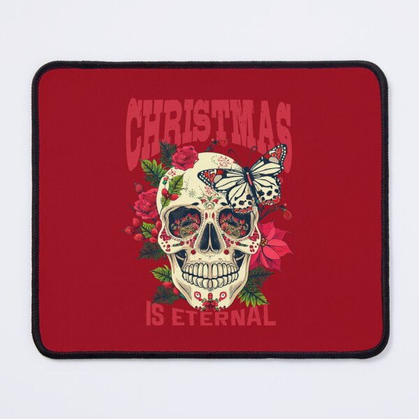Item preview, Skull and red flowers. Christmas is eternal. designed and sold by VieBelieve.