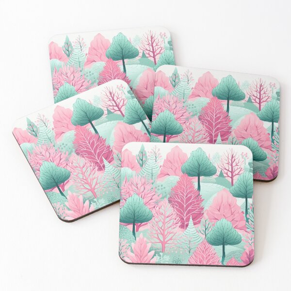 Aperçu de l'œuvre Menthe forestière et papier numérique rose créée et vendue par Nikkicreation.