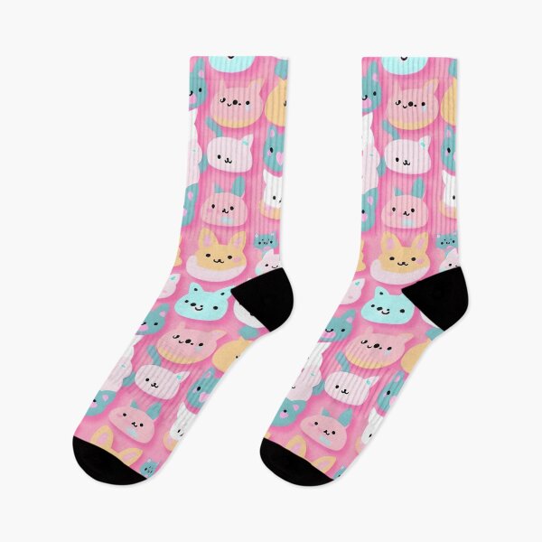 Item preview, Adorable kawaii animal faces pattern in pastel shades  designed and sold by 29Bumblebee.