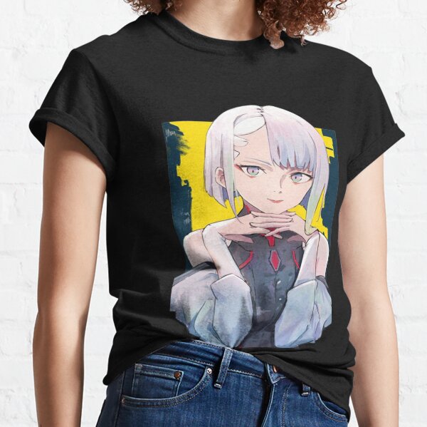 Lucy - Cyberpunk Anime Girl Unisex AOP Cut & Sew T-shirt - kawaiiwaru