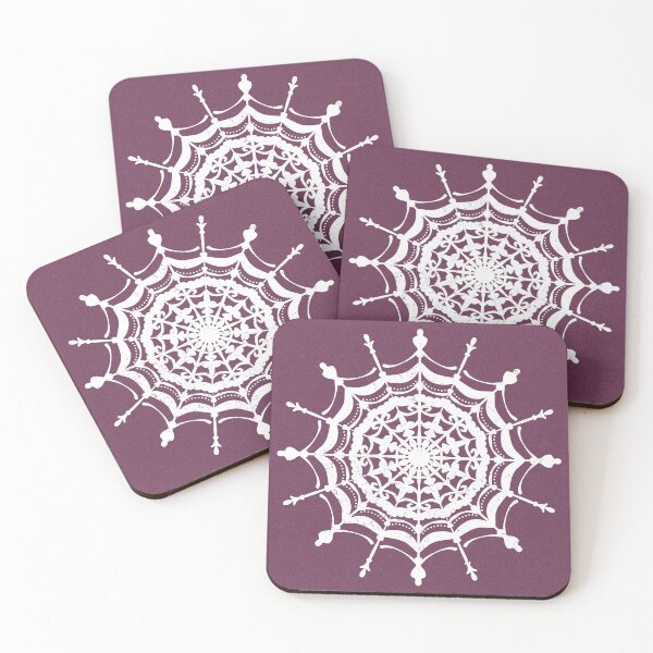 Item preview, Victorian Lace Spider Web Mandala - Beet + Snow designed and sold by Irene Estelle.