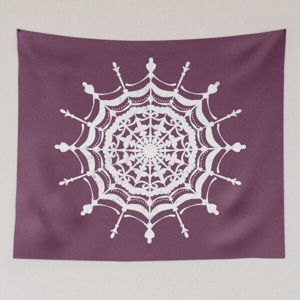 Item preview, Victorian Lace Spider Web Mandala - Beet + Snow designed and sold by Irene Estelle.