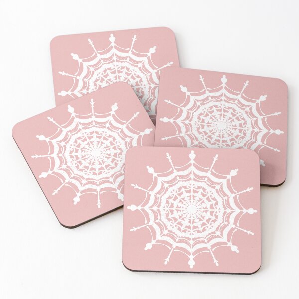 Item preview, Victorian Lace Spider Web Mandala - Rose + Snow designed and sold by Irene Estelle.