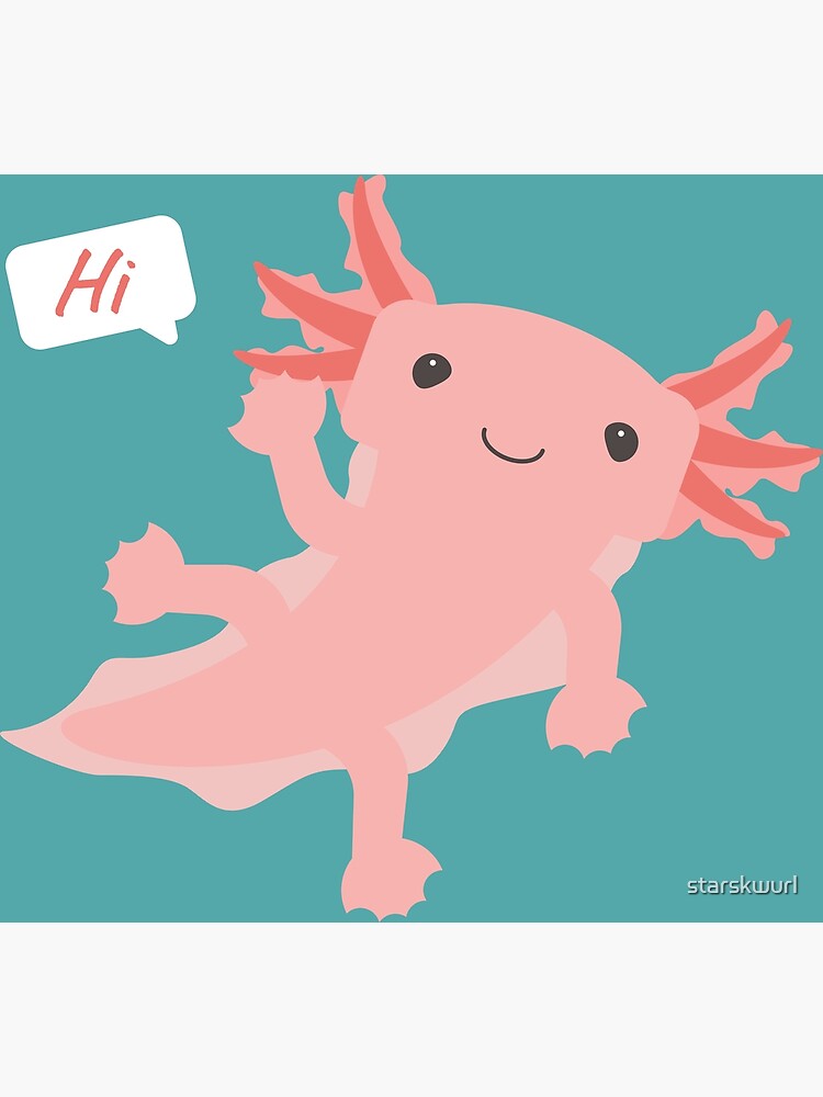 Friendly Axolotl Says Hi Postcard By Starskwurl Redbubble