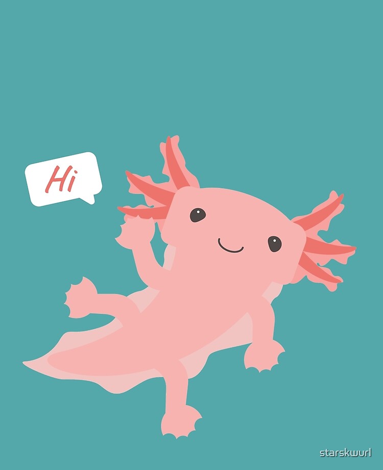 Friendly Axolotl Says Hi Ipad Case Skin By Starskwurl Redbubble