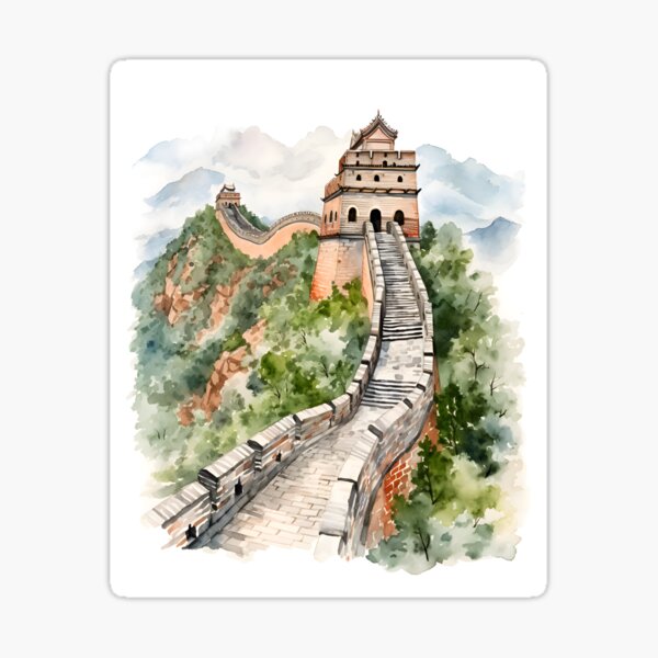 Vista previa del artículo con la obra «La Gran Muralla China», diseñado y vendido por DigitalDoodleDK.