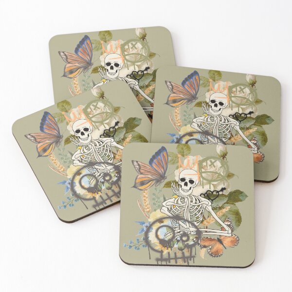 Item preview, Skeleton with white rose and graffiti  designed and sold by VieBelieve.