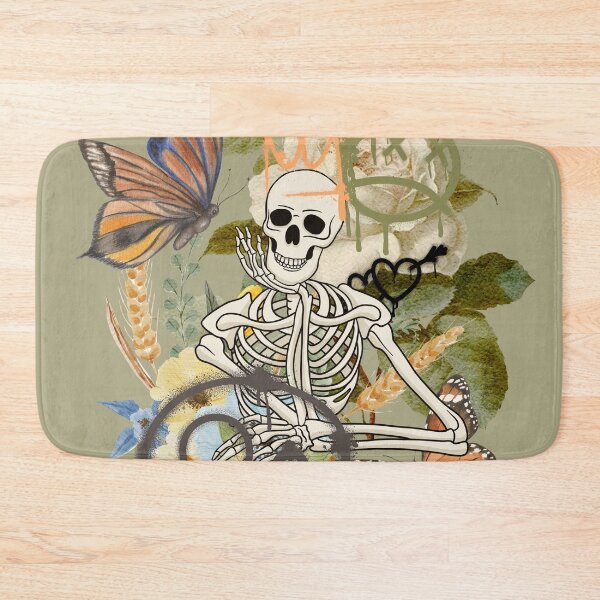 Item preview, Skeleton with white rose and graffiti  designed and sold by VieBelieve.