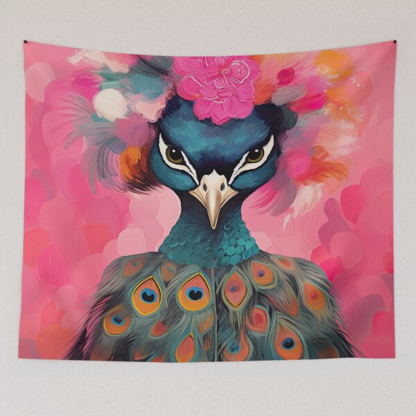 Item preview, Colorful Anthropomorphic Elegant Peacock Art Illustration designed and sold by GulDesignCo.