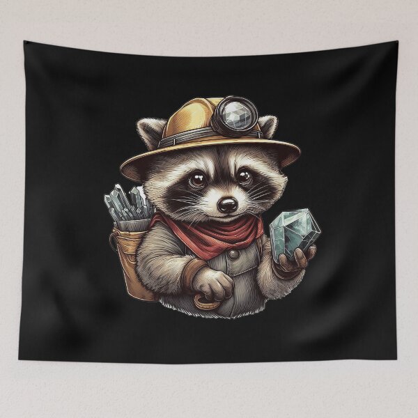Item preview, A raccoon looks for minerals designed and sold by illustratorg.