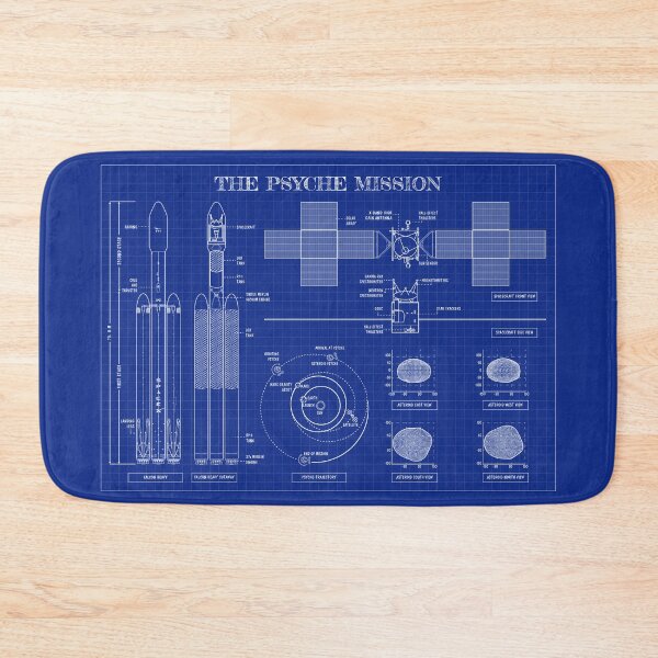 Item preview, Psyche Mission: A Mission to a Metal World (Horizontal Blueprint) designed and sold by BGALAXY.