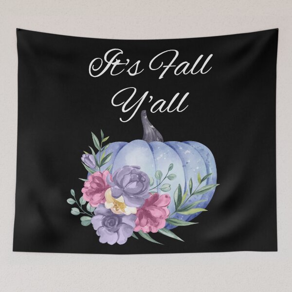 Item preview, It's Fall Y'all Blue Floral Pumpkin  designed and sold by GraphicsClub.