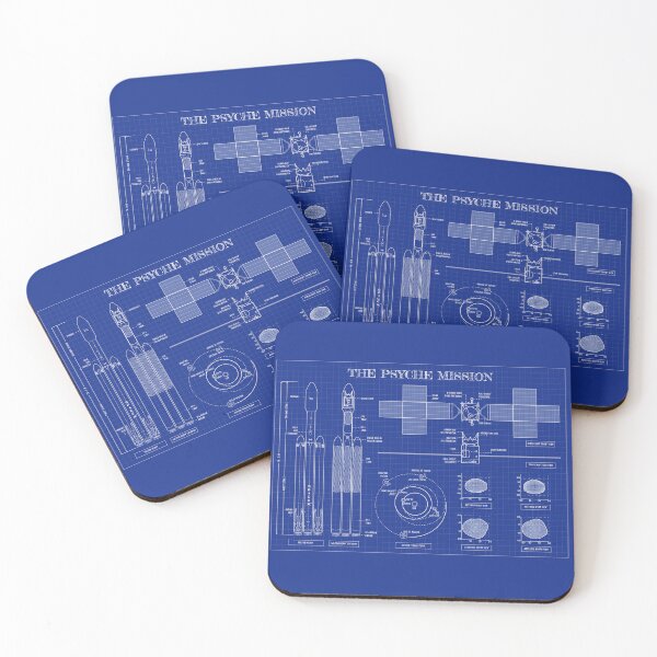 Item preview, Psyche Mission: A Mission to a Metal World (Horizontal Blueprint) designed and sold by BGALAXY.