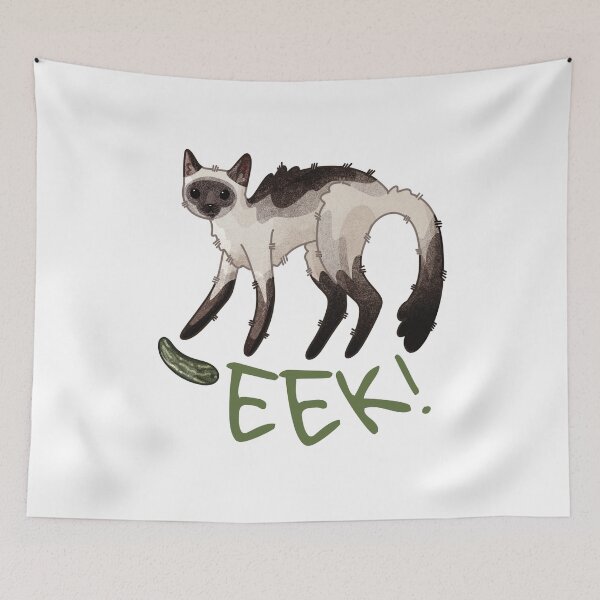 Item preview, Eek! - Funny cat and cucumber  designed and sold by FelineEmporium.