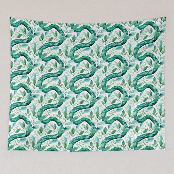 Item preview, Captivating Curls: A Cute Emerald Tree Boa Portrait designed and sold by qoodesignstudio.