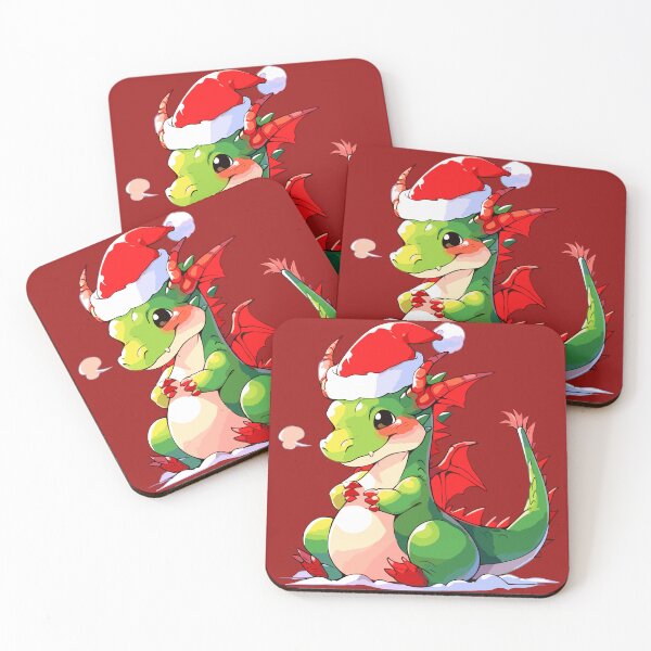 Item preview, cute christmas dragon in santa hat designed and sold by Niktarka.