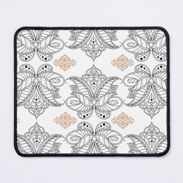 Item preview, Mirrored Damask Lotus Flower Pattern designed and sold by Pixels2Patterns.