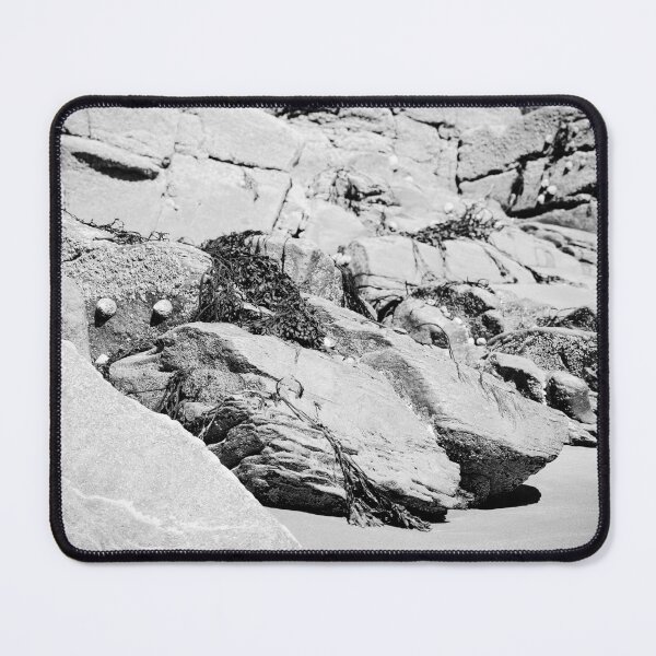 Item preview, Seaweed Limpets Sandy Beach Rathmullan bw designed and sold by eddiebarronshop.