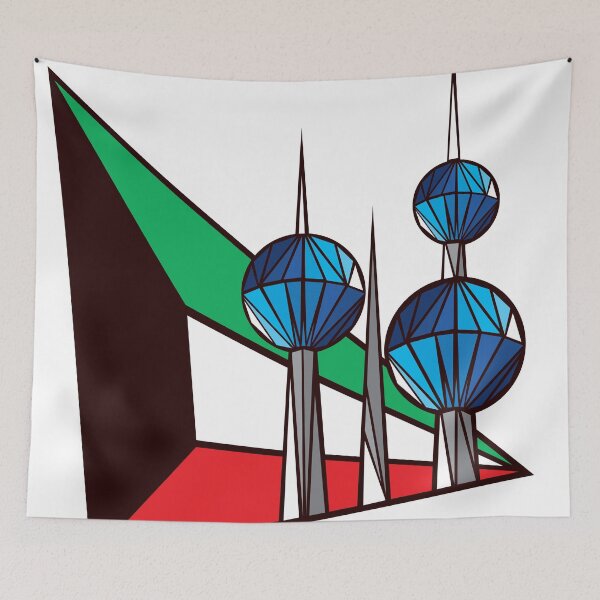 Item preview, Flag Of Kuwait & National Landmark Kuwait Towers designed and sold by House of Sadu by Craitza.