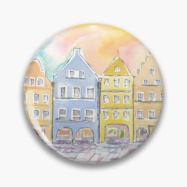 Item preview, Typical Bavarian Colorful Gothic Old Town Houses  designed and sold by artshop77.