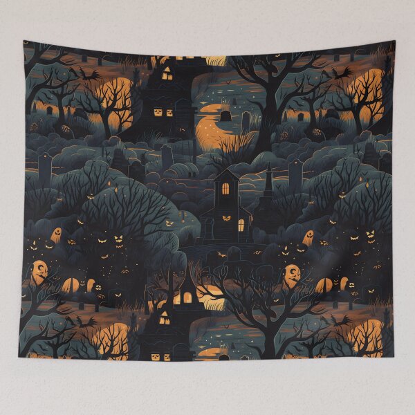 Item preview,  Halloween cemetery seamless image 5 designed and sold by Witchanun Komutthong.