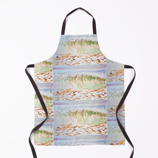 Item preview, Green Wave and Sea Swimmer Watercolor Painting designed and sold by MikeJory.