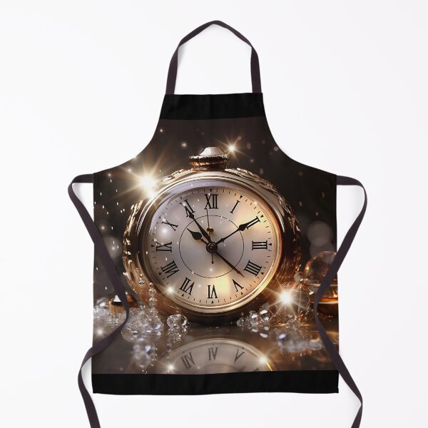 Item preview, Golden clock with glittery water drops in the style of romantic depictions of historical events designed and sold by AI-Only Creations.