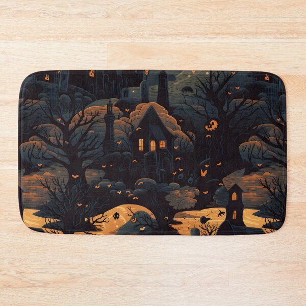 Item preview, Halloween cemetery seamless image 4 designed and sold by Witchanun Komutthong.